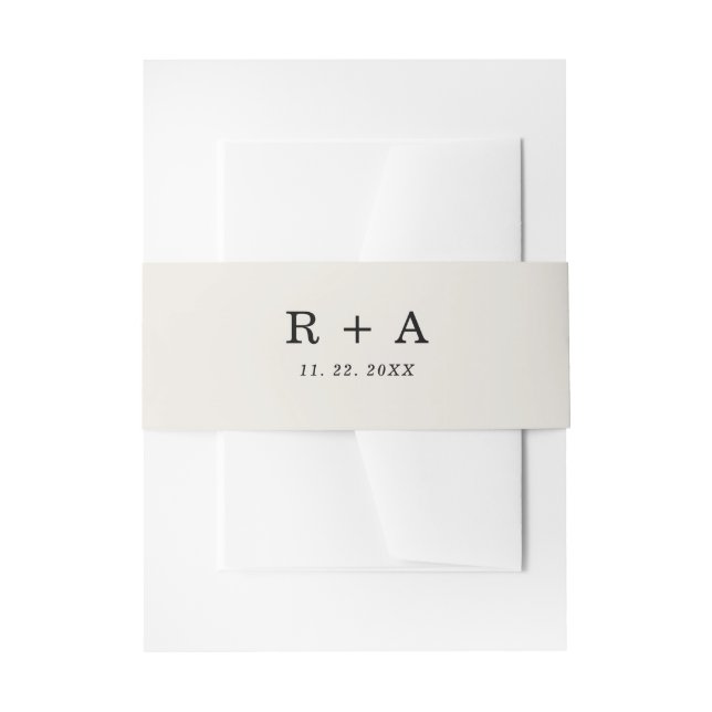 Einfache Mit Monogramm Rustikal-Boho-Hochzeitspass Einladungsbanderole (Vorderseite Beispiel)