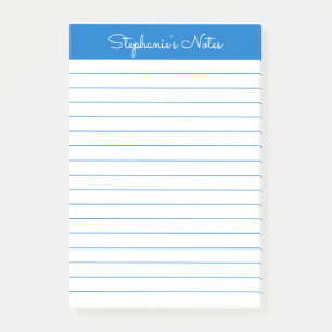 Einfache, mittelblaue Linse Personalisiert Post-it Klebezettel