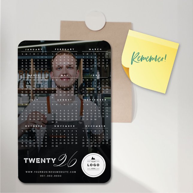 Einfache Mix Typografie 2025 Kalender Foto Magnet (Simple Mix Typography 2026 Calendar Holiday Photo Flexible Magnet @ fat_fa_tin)