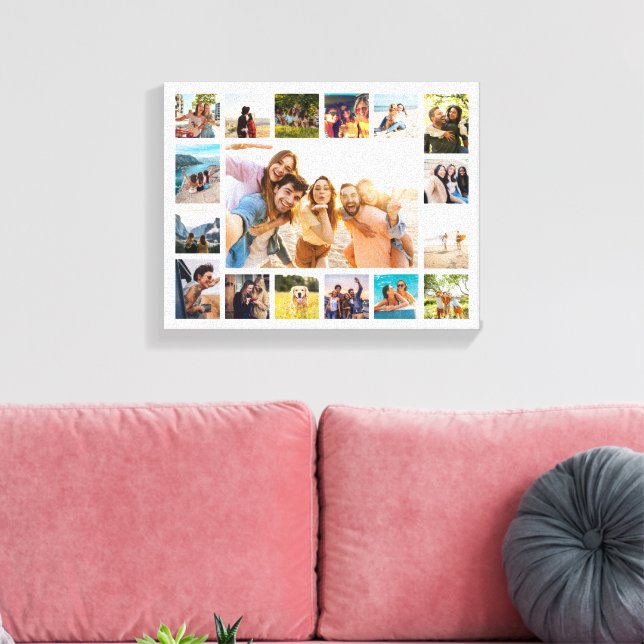 Einfache moderne 17-FotoCollage Leinwanddruck (Insitu (Wohnzimmer))