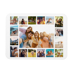 Einfache moderne 17-FotoCollage Magnet