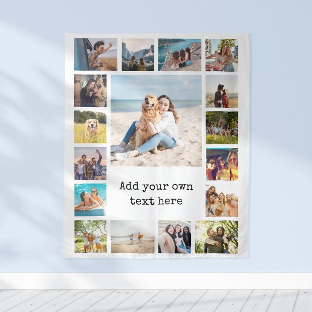 Einfache moderne 17-FotoCollage Wandteppich (Von Creator hochgeladen)