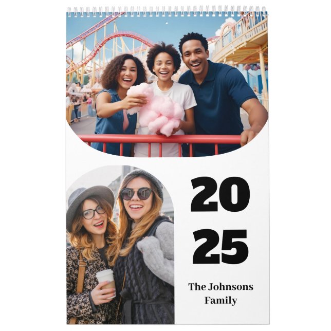 Einfache moderne 26-Fotos-Familie 2025 Kalender (Titelbild)