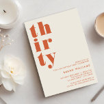 Einfache Moderne 30. Geburtstag Einladung<br><div class="desc">Einfache,  elegante 30. Geburtstagseinladung mit kühner Typografie und minimalistischem Design.</div>