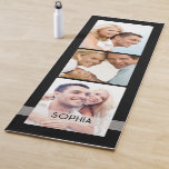 Einfache moderne 3-Foto-Collage Name Personalisier Yogamatte<br><div class="desc">Individuelle Name personalisierter Yogamattel mit 3 Bild Collage Vorlage.</div>