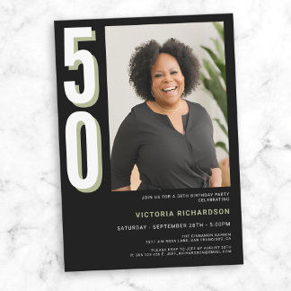 Einfache Moderne 50. Geburtstag Einladung