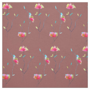 Einfache moderne abstrakte japanische Blume in ros Stoff