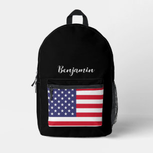 Einfache moderne amerikanische usa Flag National 4 Bedruckter Rucksack