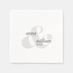 Einfache moderne Ampere und Hochzeitsbuch Napkin Serviette