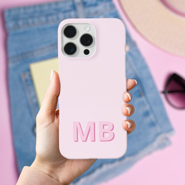 Einfache moderne Anfangsmonogramm iPhone 15 Pro Max Hülle (Von Creator hochgeladen)
