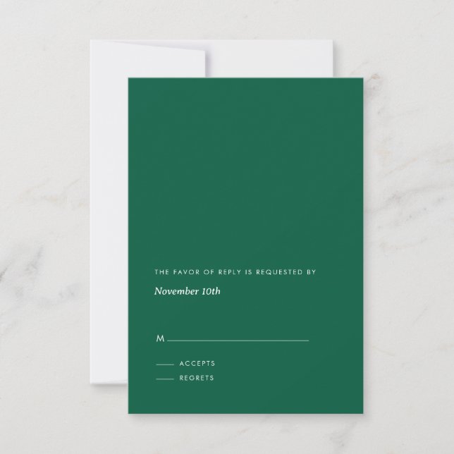 Einfache moderne Antwortkarte RSVP Karte (Vorderseite)