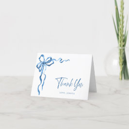 Einfache moderne Aquarellfarbe Blauer Handgezeichn Dankeskarte