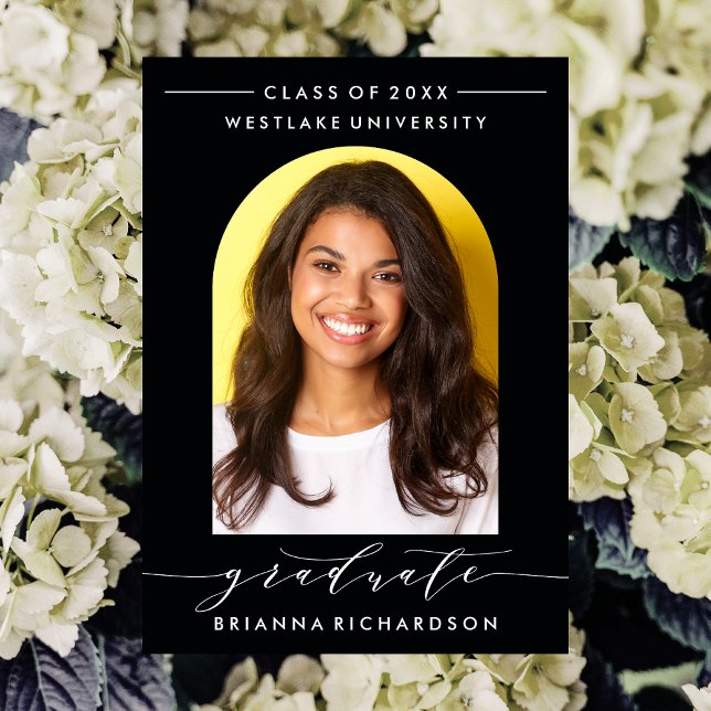 EINFACHE MODERNE ARCH-SCRIPT-ABSCHLUSS-EINLADUNG EINLADUNG (Von Creator hochgeladen)