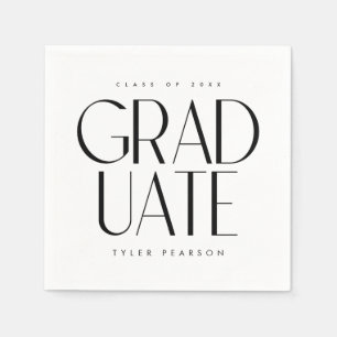 Einfache moderne Art White Graduation Party Napkin Serviette