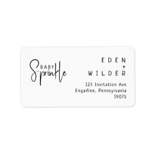 Einfache moderne Baby Sprinkle UAWG Rücksendeadres Adressaufkleber
