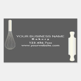 Einfache, moderne Bäckerei Backmarken Rechteckiger Aufkleber
