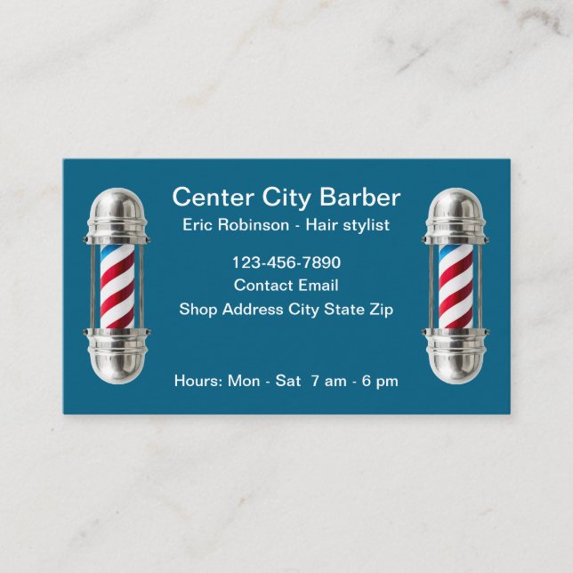 Einfache moderne Barber Shop Visitenkarten Visitenkarte (Vorderseite)