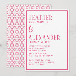 Einfache moderne, benutzerdefinierte Farbe Hexagon Einladung