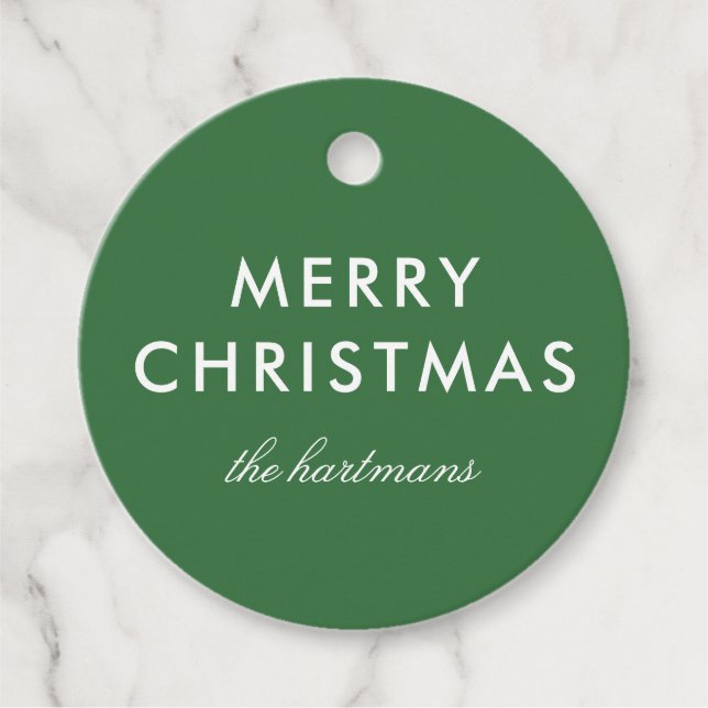 Einfache, moderne, benutzerdefinierte Farbe Streif Geschenkanhänger (Vorderseite)