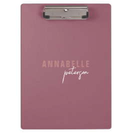 Einfache moderne Berufliche Dusty-Rose Minimalisti Klemmbrett