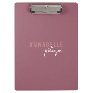 Einfache moderne Berufliche Dusty-Rose Minimalisti Klemmbrett