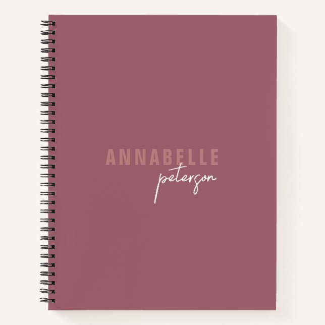 Einfache moderne Berufliche Dusty-Rose Minimalisti Notizbuch (Vorderseite)