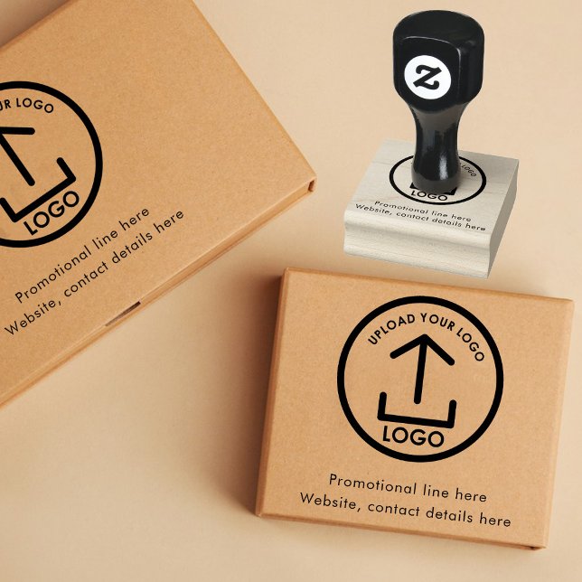 Einfache, moderne Berufliche Firmenlogos und Texte Gummistempel (Simple Modern Professional Business Logo & Text Rubber Stamp)