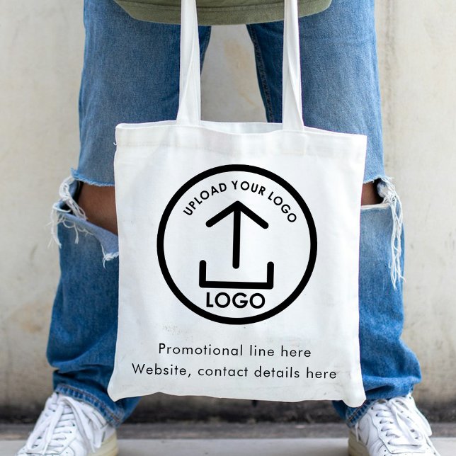 Einfache, moderne Berufliche Firmenlogos und Texte Tragetasche (Simple Modern Professional Business Logo & Text Tote Bag)