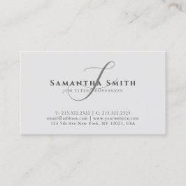 Einfache moderne Berufliche Grauschrift Mit Monogr Visitenkarte