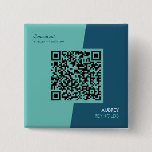 Einfache, moderne Berufliche QR-Codes Blau grün Button