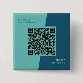 Einfache, moderne Berufliche QR-Codes Blau grün Button