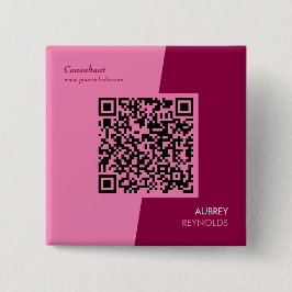 Einfache, moderne Berufliche QR-Norm Feminine Pink Button