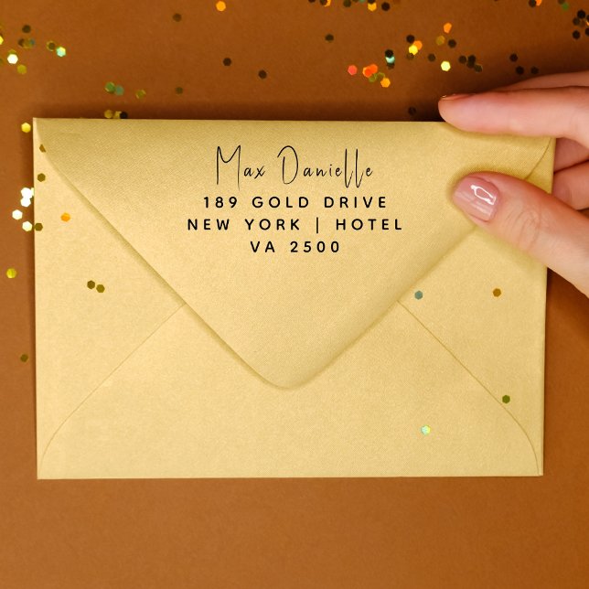 Einfache moderne Berufliche Rücksendeadresse Gummistempel (Von Creator hochgeladen)