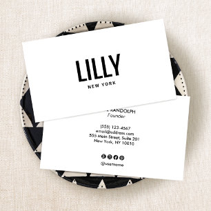 Einfache, moderne Berufliche White Business Card Visitenkarte