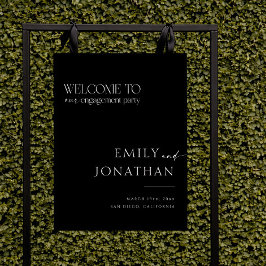 Einfache, moderne Black Engagement Party Willkomme