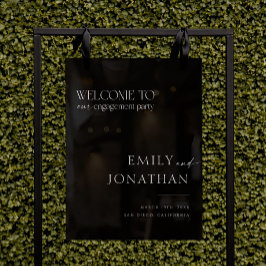 Einfache, moderne Black Engagement Party Willkomme Acrylschild