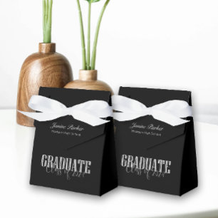 Einfache Moderne Black Foto Graduation Party Geschenkschachtel