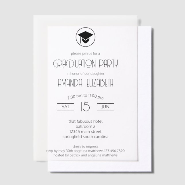 Einfache moderne Black Stylish Chic Graduation Par (Versetzt)
