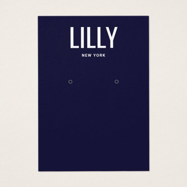 Einfache, moderne, blaue Earring-Display-Karte (Vorderseite)