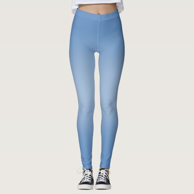 Einfache moderne Blaue Marine Gradient Leggings (Vorderseite)
