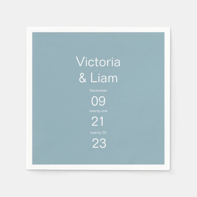 Einfache moderne BlauTypografie Serviette (Vorderseite)