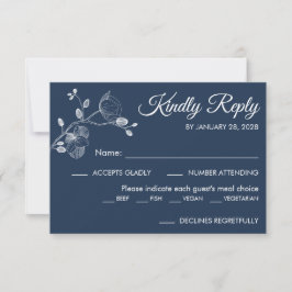 Einfache, moderne, blumengeschmückte Orchidee RSVP Karte