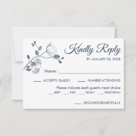 Einfache, moderne, blumengeschmückte Orchidee RSVP Karte