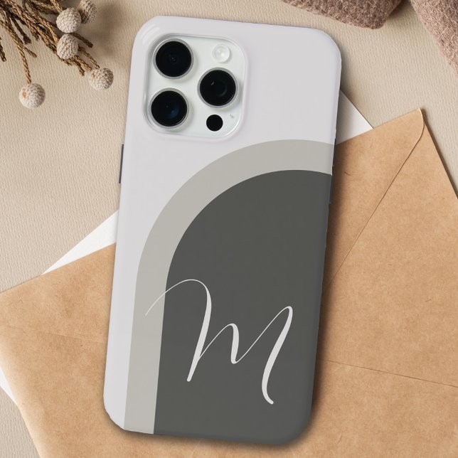 Einfache moderne Bogenart mit Monogramm Initial Case-Mate iPhone Hülle (Von Creator hochgeladen)