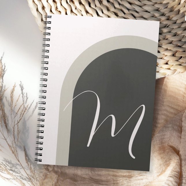 Einfache moderne Bogenart mit Monogramm Initial Notizblock (Von Creator hochgeladen)
