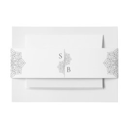 Einfache moderne Boho Monogram Mandala Wedding Einladungsbanderole