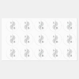 Einfache moderne Boho Monogram Mandala Wedding Etiketten