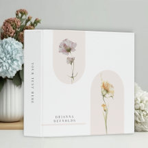 Einfache moderne Boho-Wildblumen auf Weiß