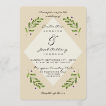 Einfache, moderne botanische Lässige Hochzeitseinl