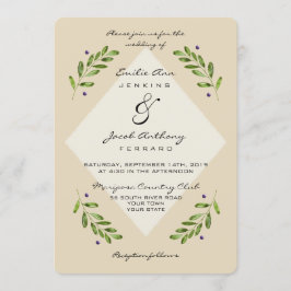 Einfache, moderne botanische Lässige Hochzeitseinl Einladung